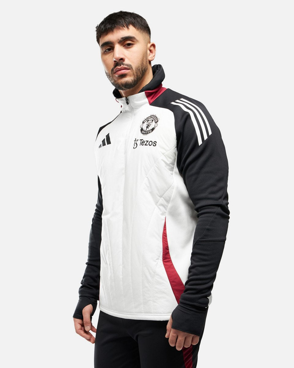 Haut Manchester United 2024/2025 cagoule intégrée - Blanc/Noir/Rouge