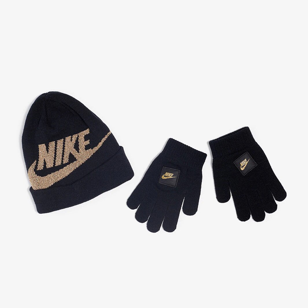 Kit Bonnet/Gants Nike Futura Junior - Noir/Doré