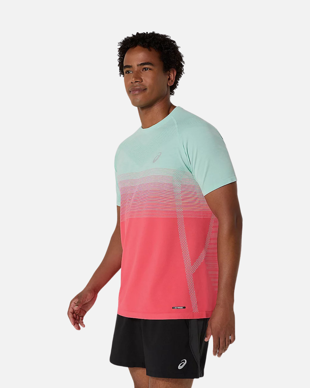 T-shirt Asics Seamless - Rose/Vert