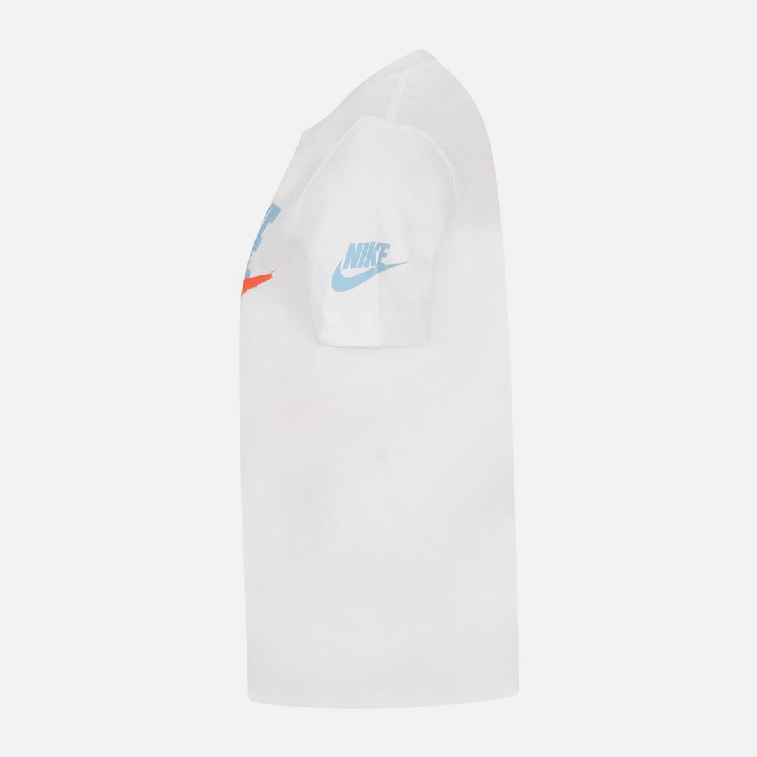 T-Shirt Nike Enfant - Blanc/Bleu/Orange