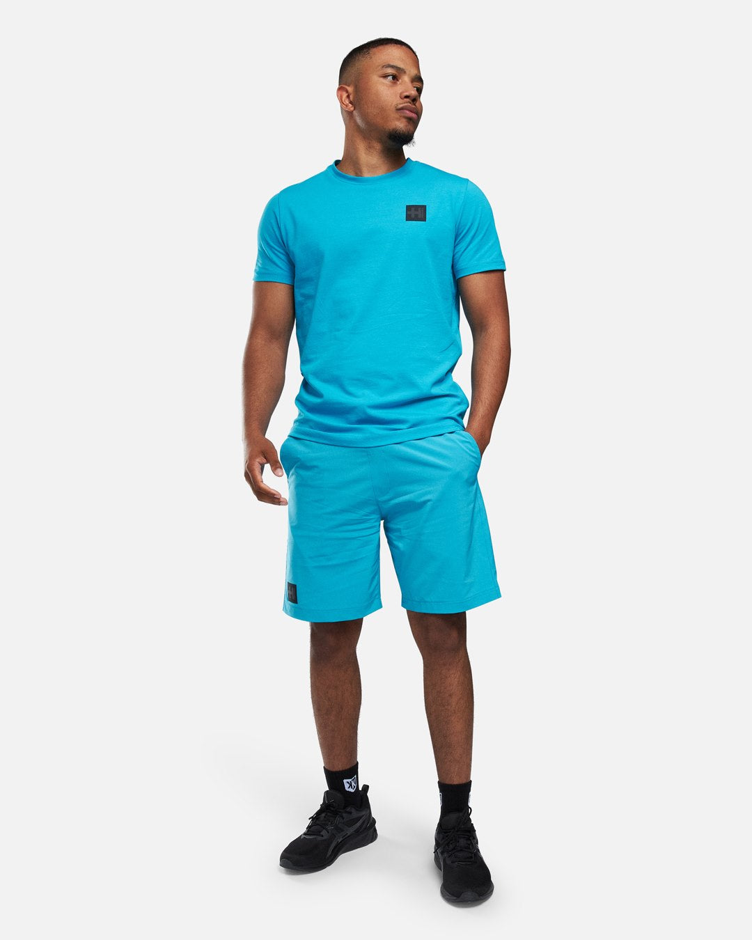 T-shirt Helvetica Foster - Bleu