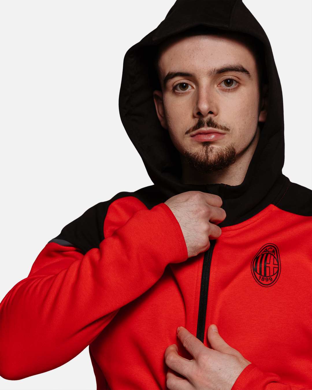 Veste à capuche Casuals Milan AC - Noir/Rouge